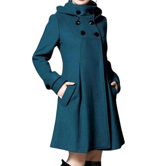 Wool Blend Double-Breasted Coat