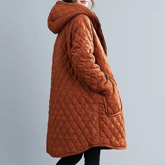 Quilted Hooded Coat For Fall