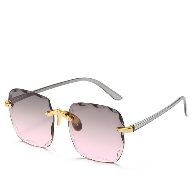Scalloped Rimless Gradient Sunglasses