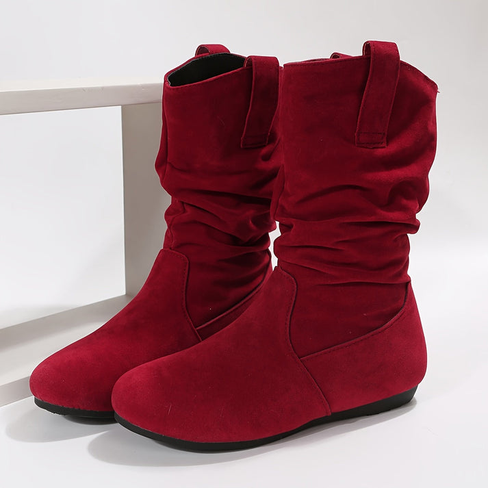 Slouch Mid Calf Boots For Fall Wear