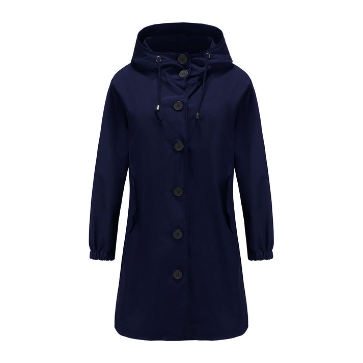 Button-Front Hooded Coat For Fall