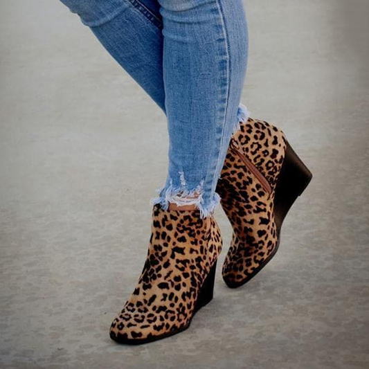 Fall Suede Wedge Ankle Boots