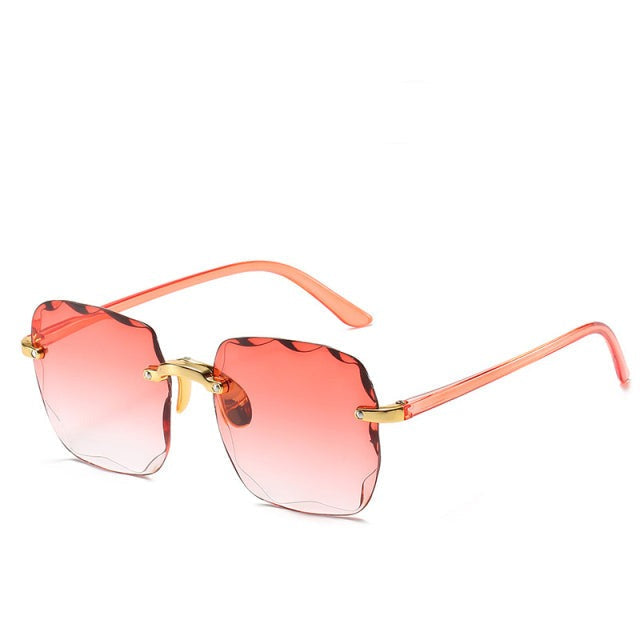 Scalloped Rimless Gradient Sunglasses