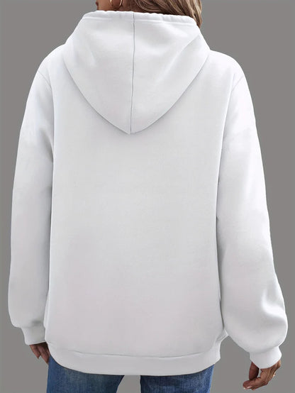 Women’s Pullover Hoodie – Cartoon Cat Graphic With Kangaroo Pocket for Fall Layering