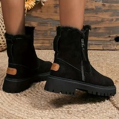 Fall Suede Zip-Up Boots