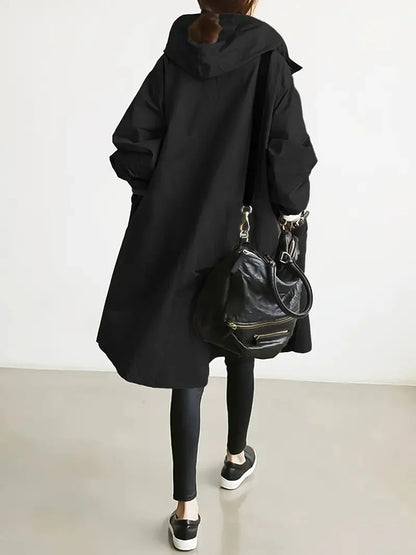 Fall Hooded Long Coat