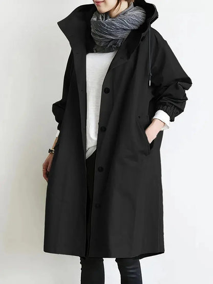 Fall Hooded Long Coat