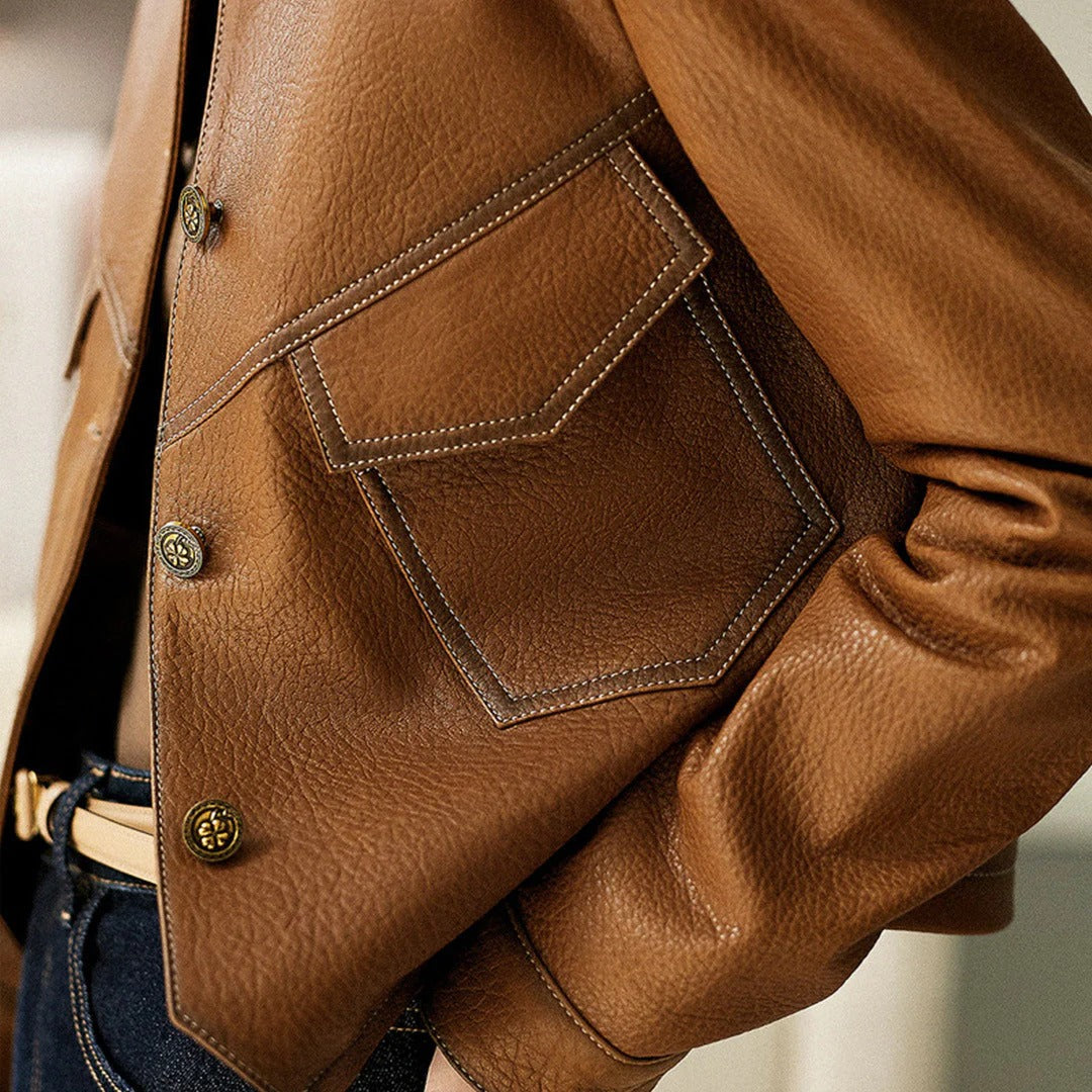 Fall Structured Leather Jacket