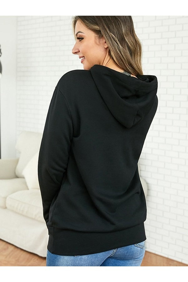 Fall Contrast Zip Hoodie