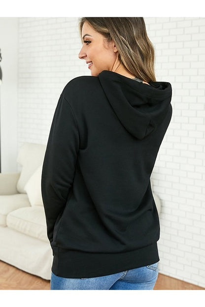 Fall Contrast Zip Hoodie