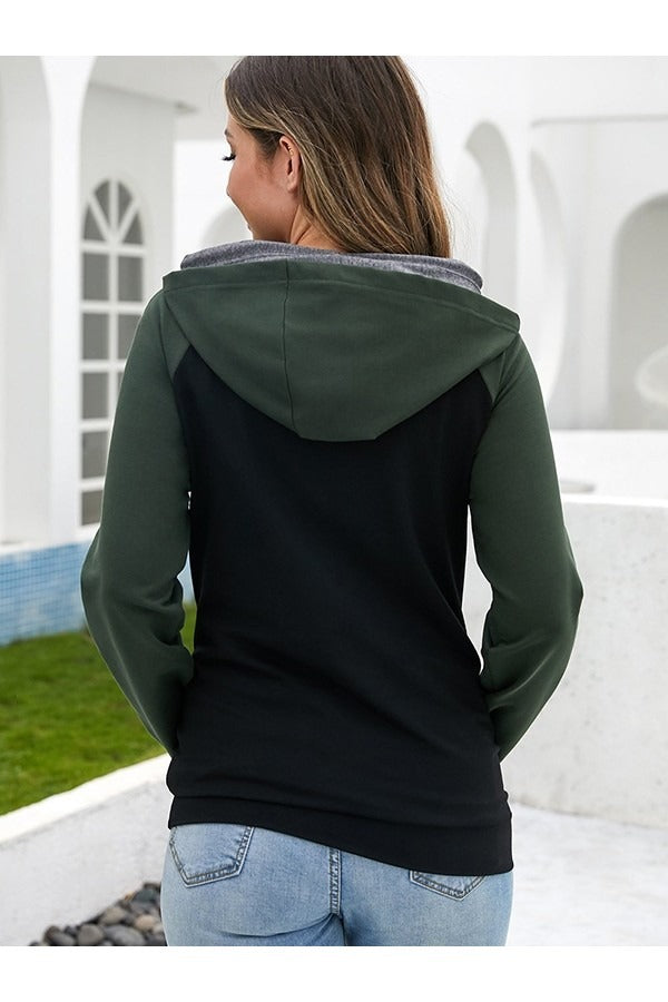 Fall Contrast Panel Hoodie