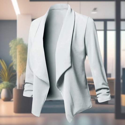 Draped Open-Front Blazer