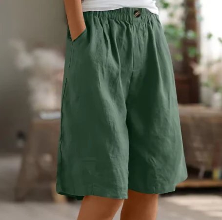 Wide Casual Shorts - Lightweight Fabric, Relaxed Fit