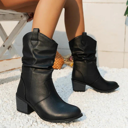 Fall Slouched Mid-Calf Boots