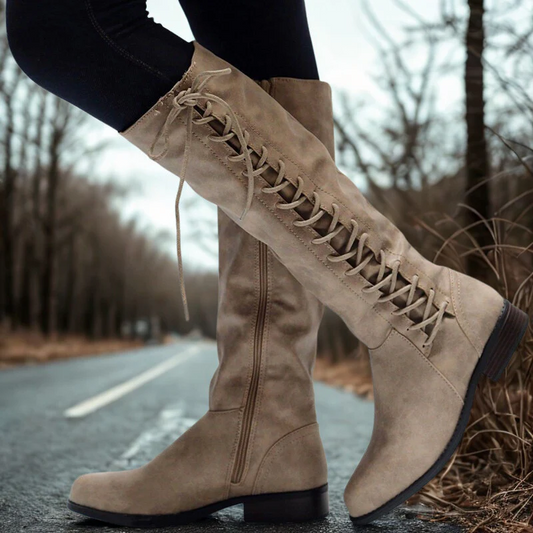 Lace-Up Knee-High Boots for Fall
