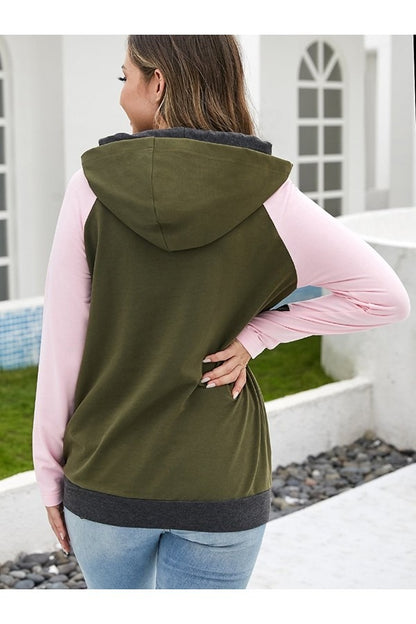 Fall Dual-Tone Panel Hoodie