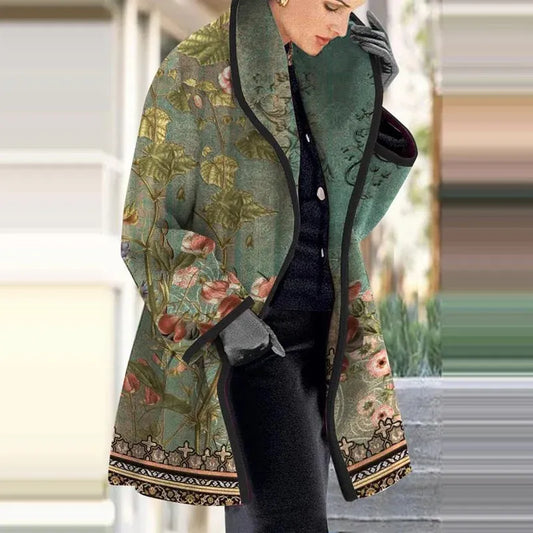 Fall Floral Tapestry Coat