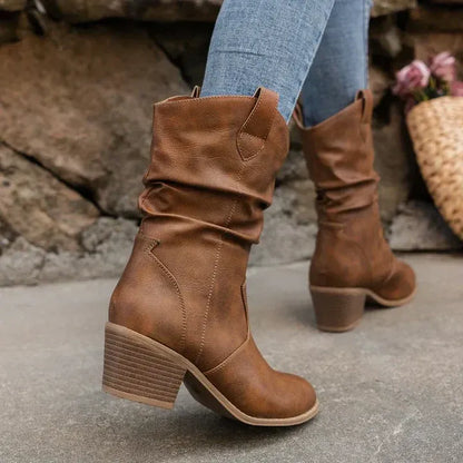 Fall Slouched Mid-Calf Boots