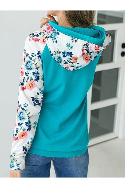 Fall Floral Sleeve Hoodie