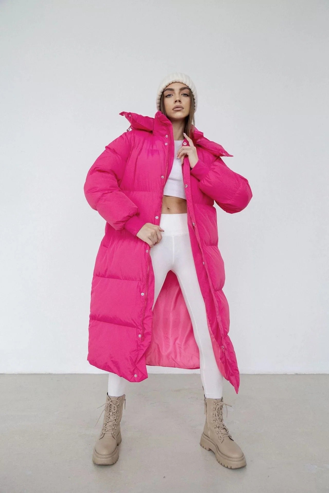 Longline Puffer Coat For Fall