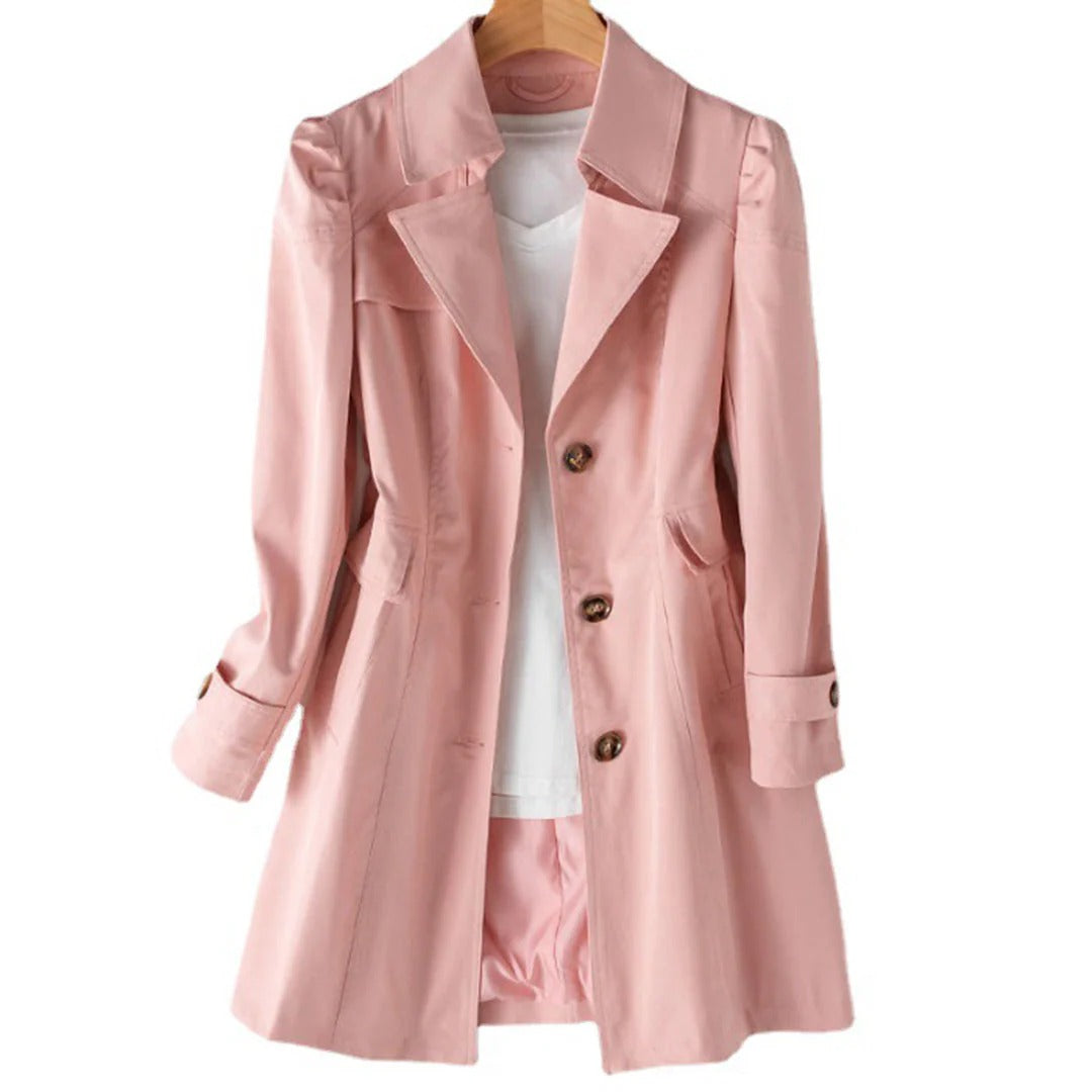 Single-Breasted Trench Coat For Fall