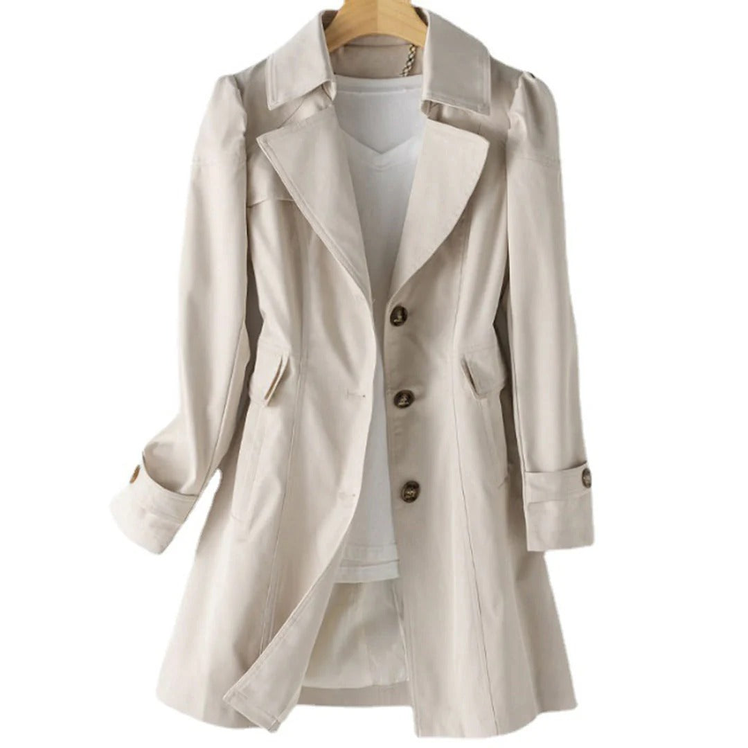 Single-Breasted Trench Coat For Fall