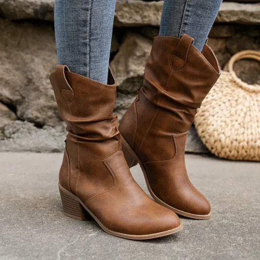 Fall Slouched Mid-Calf Boots