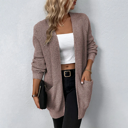 Textured Knit Open Cardigan