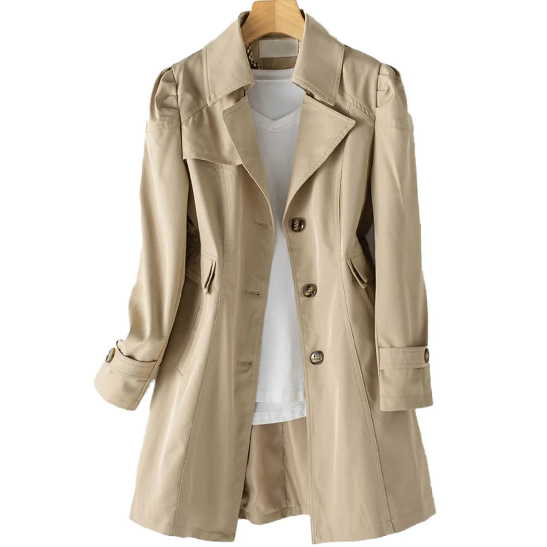 Single-Breasted Trench Coat For Fall