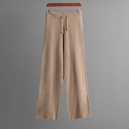 Fall Ribbed Knit Hoodie Set