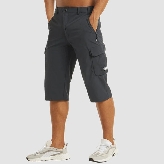 Men’s Knee-Length Cargo Shorts - Multiple Pockets, Outdoor Style