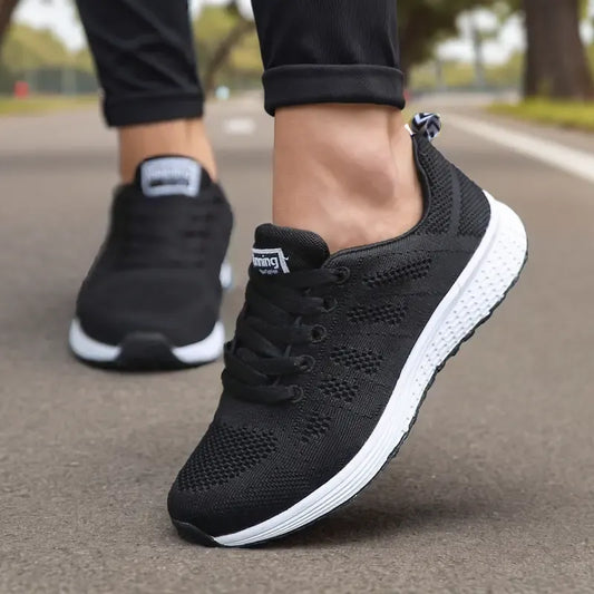 White Knit Sneakers
