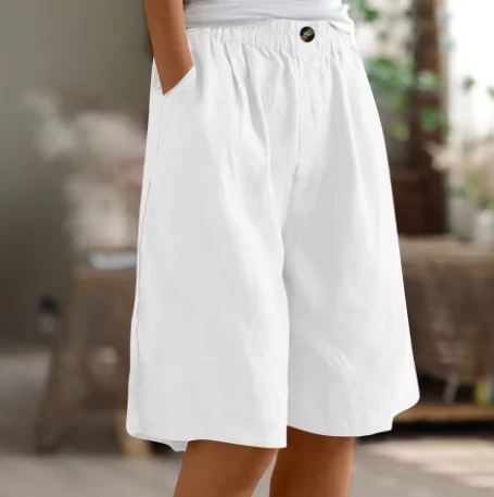 Wide Casual Shorts - Lightweight Fabric, Relaxed Fit