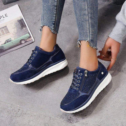 Zip Detail Studded Sneakers