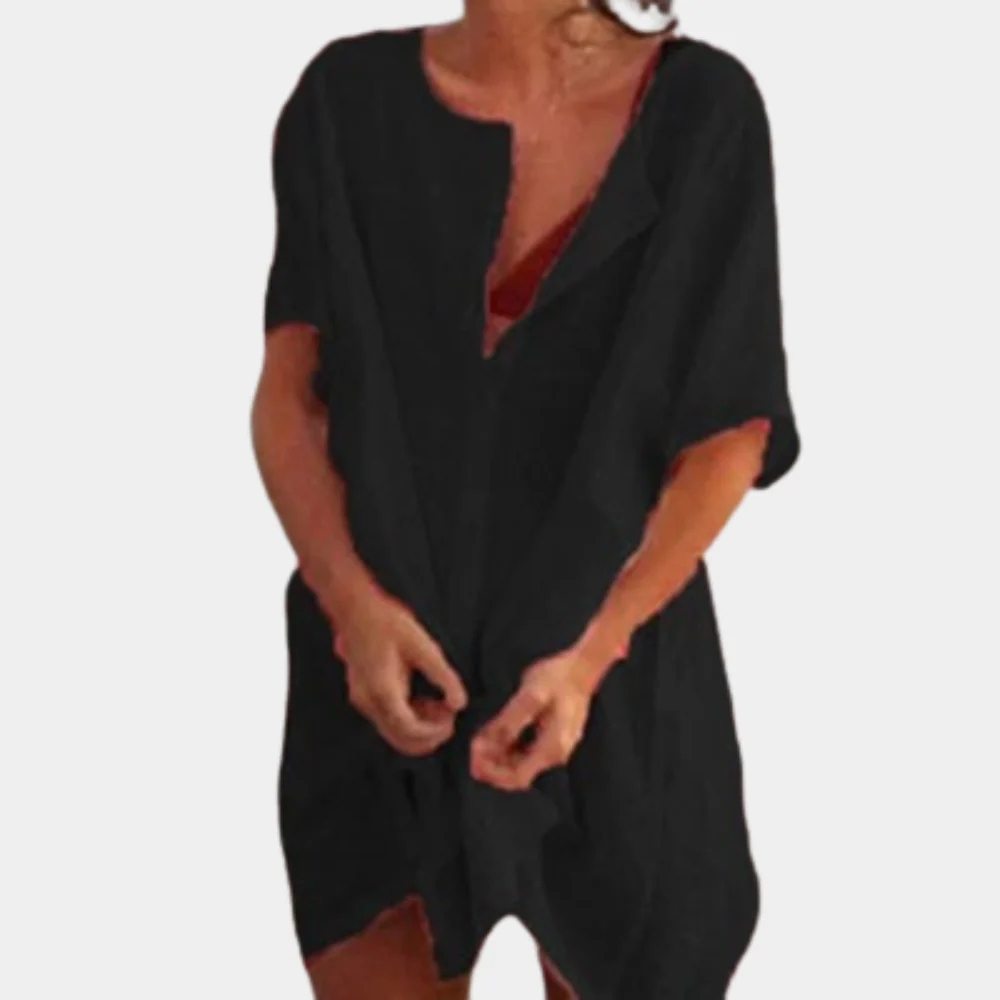 Button-Down Wrap Dress - Classic Design, Structured Fit
