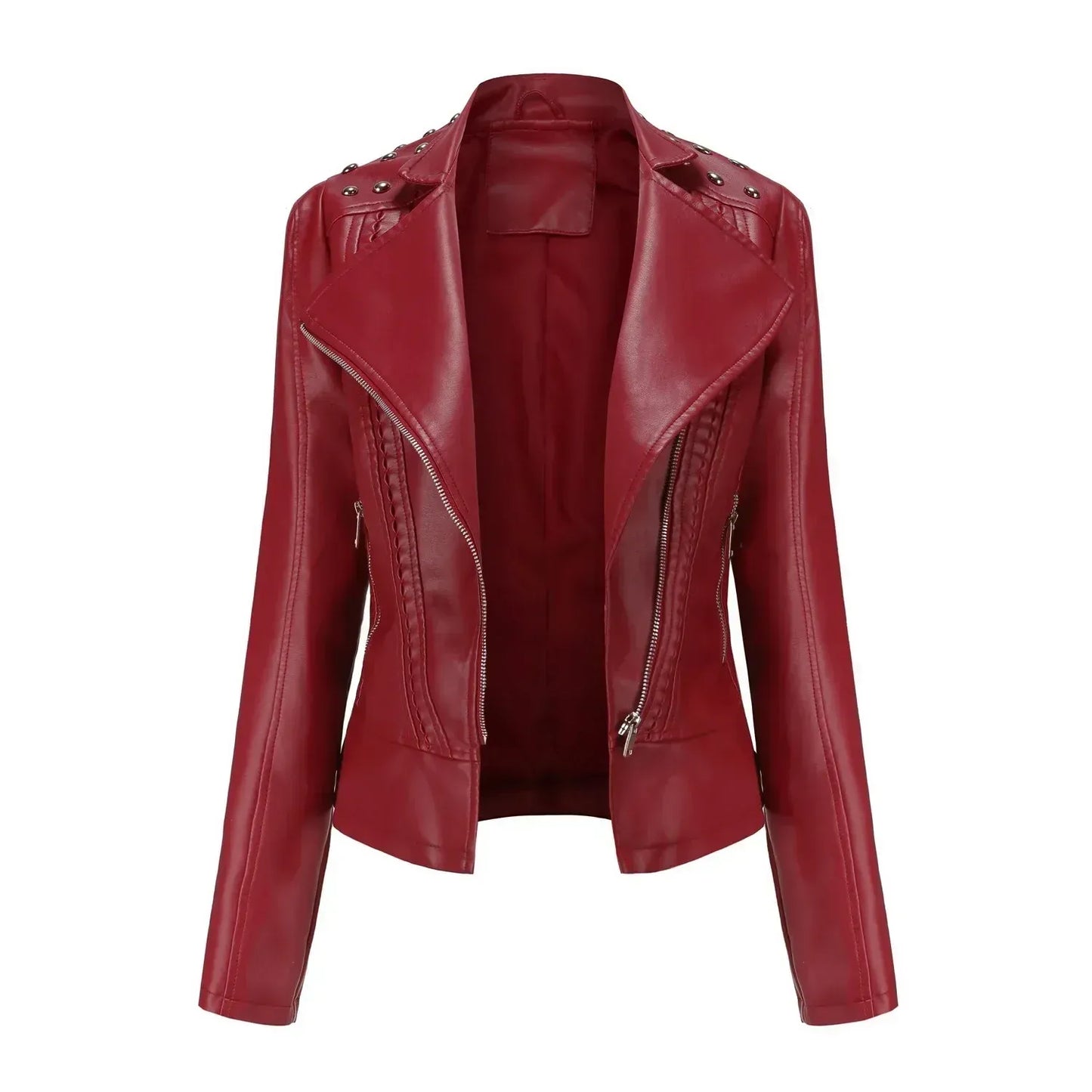 Fall Studded Collar Moto Jacket