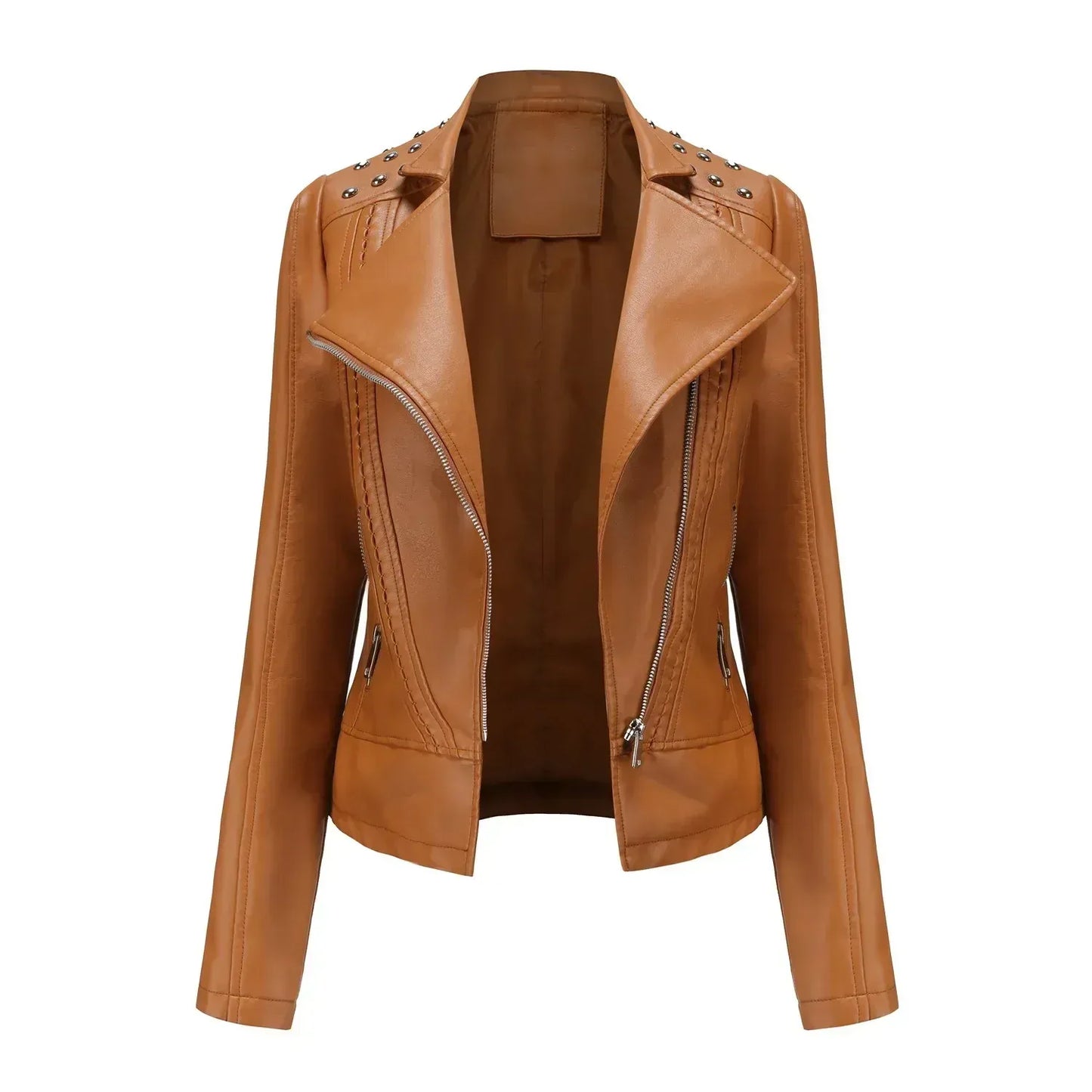 Fall Studded Collar Moto Jacket