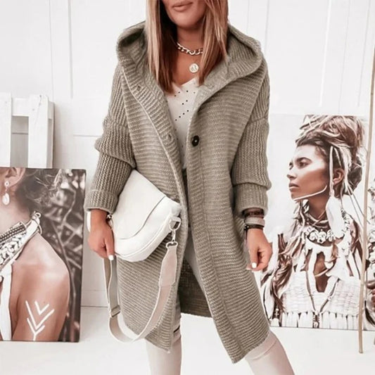 Fall Knit Hooded Coat