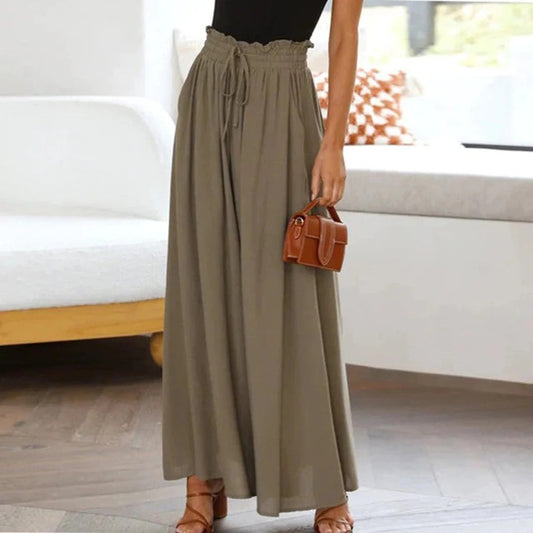 Flowy Wide-Leg Drawstring Pants