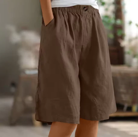 Wide Casual Shorts - Lightweight Fabric, Relaxed Fit