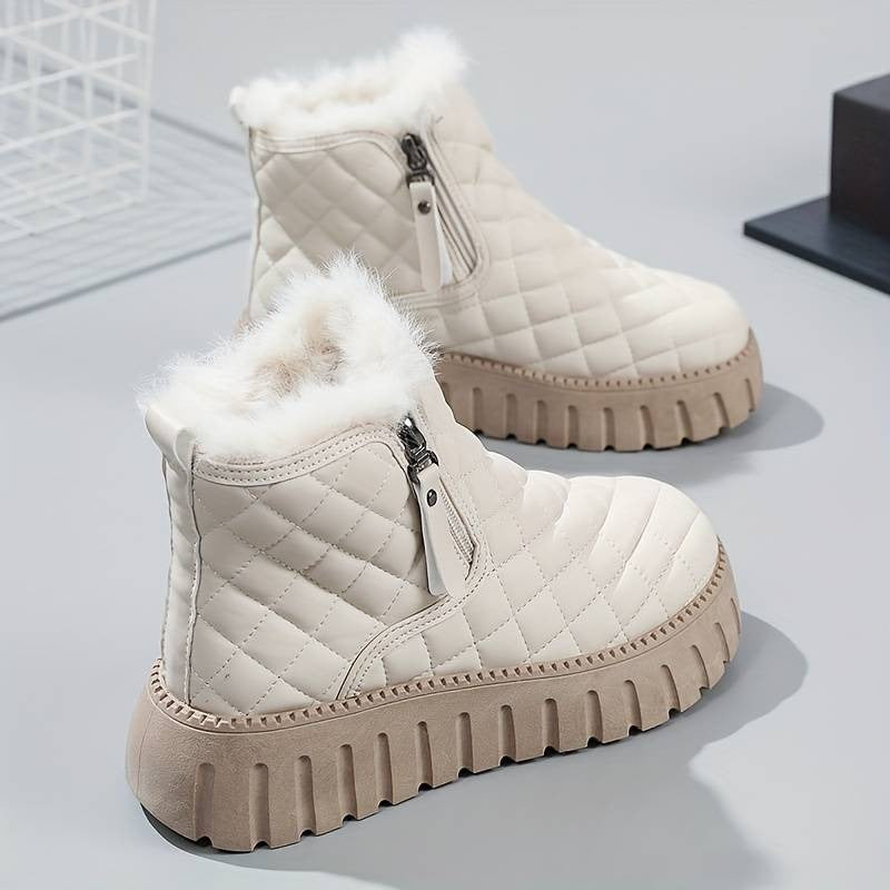 Fall Quilted Shearling Boots