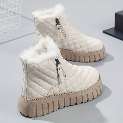 Fall Quilted Shearling Boots
