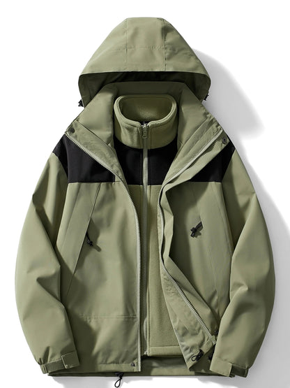 Two-Layer Hooded Jacket For Fall