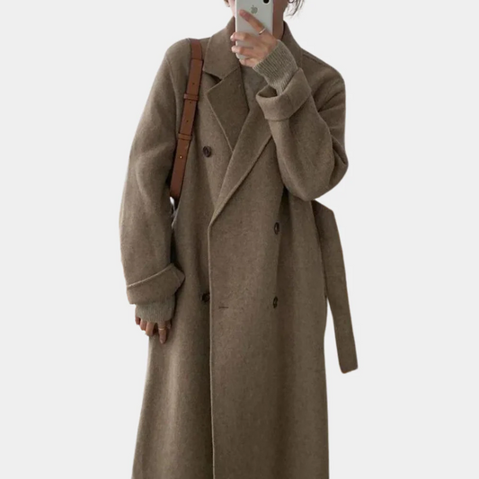 Double-Breasted Belted Wool Coat