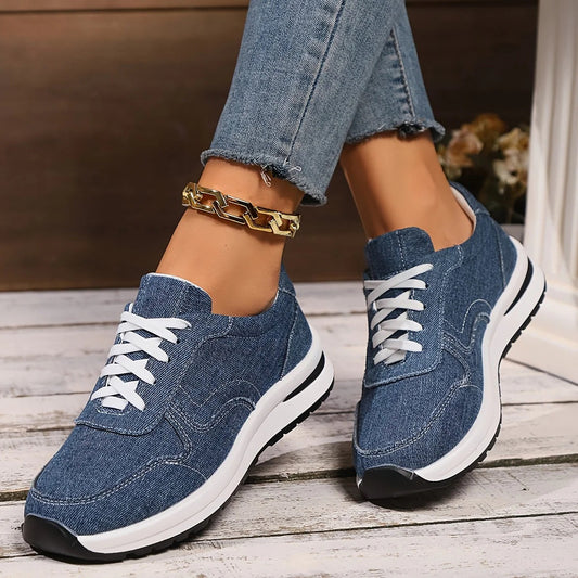 Denim Lace-Up Sneakers