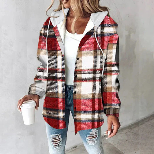 Fall Checked Wool-Blend Shacket