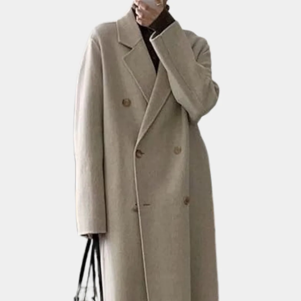 Double-Breasted Belted Wool Coat