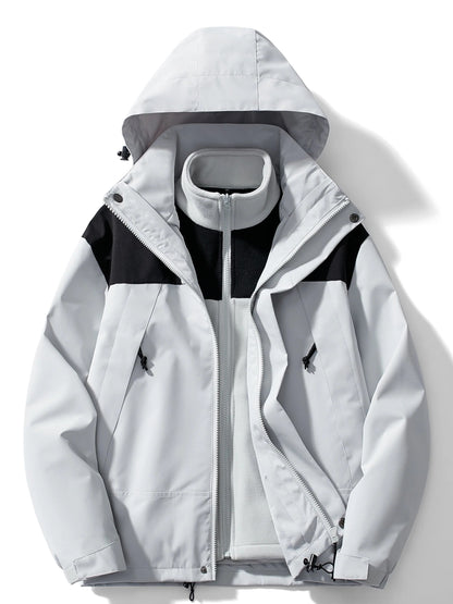 Two-Layer Hooded Jacket For Fall