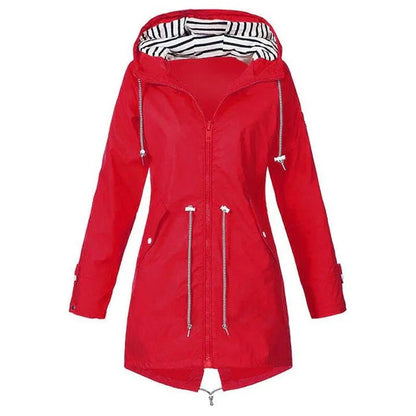 Striped-Lined Hooded Parka