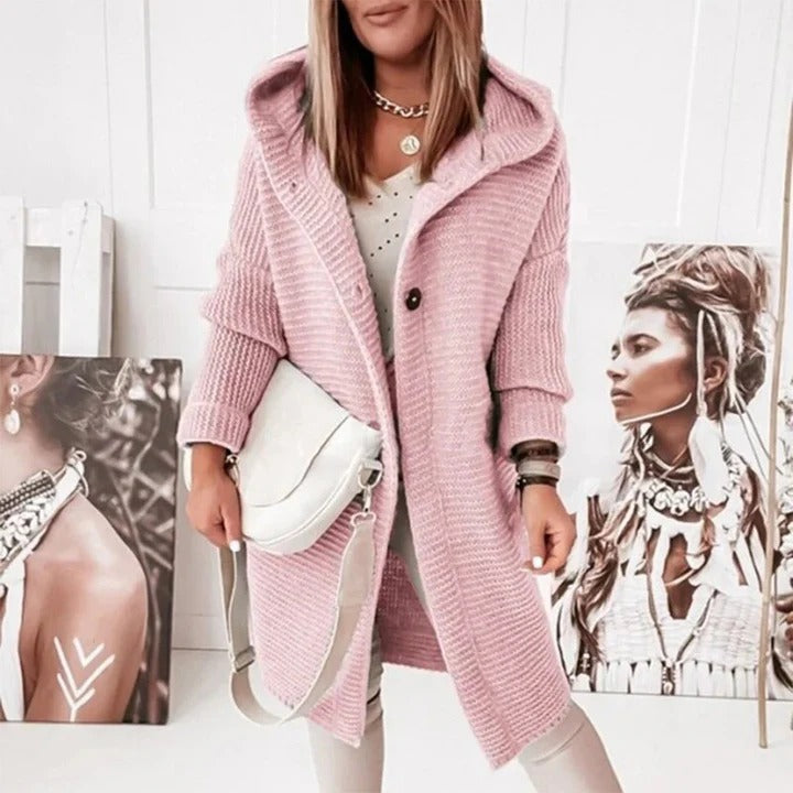 Fall Knit Hooded Coat